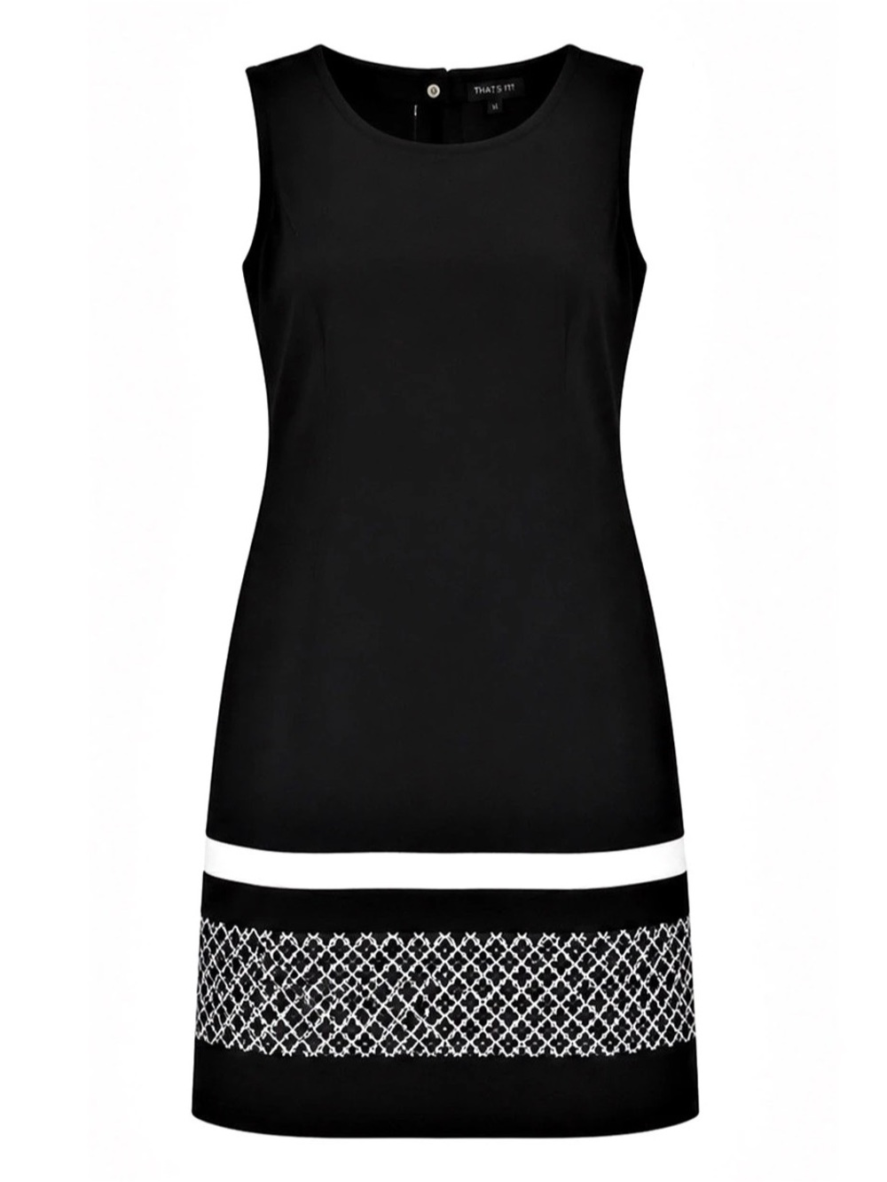 White House Black Market Geometric Mini Dress in Black & White Size 4 Like New